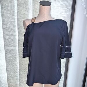 Navy Blue Off-Shoulder Women's Top